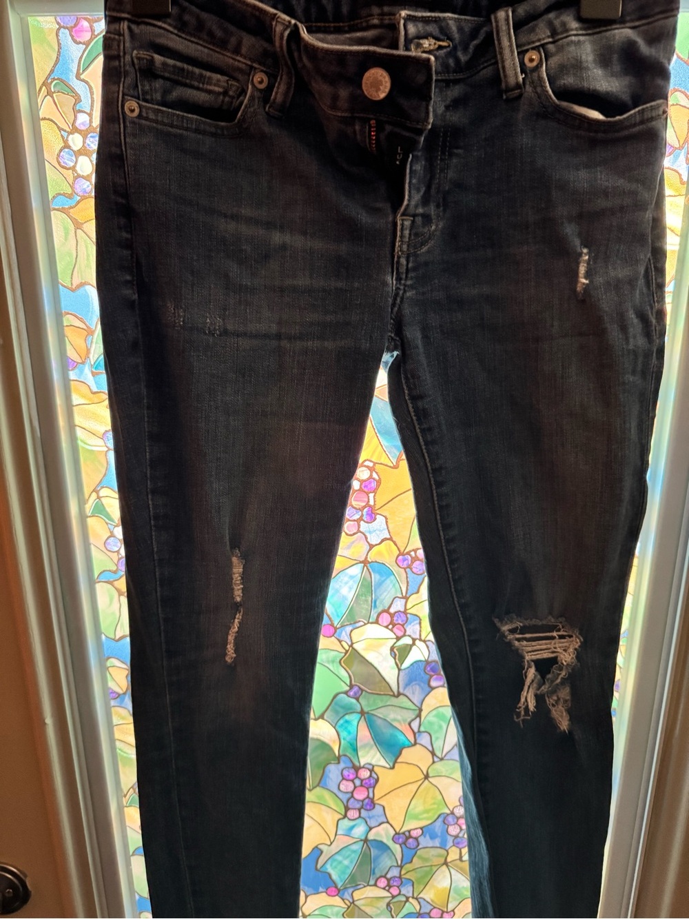 Lucky Brand Black Distressed Skinny Jeans